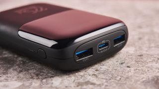 Close-up of ports on INIU B61 Power Bank 10000mAh