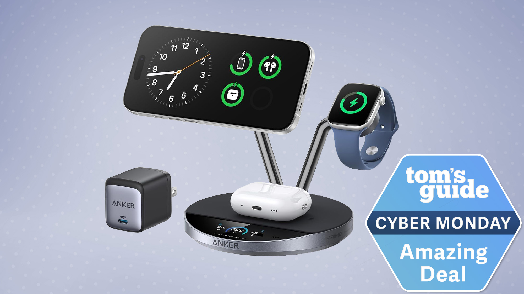 Anker Prime Wireless Charging Station with Tom&#039;s Guide Cyber Monday Amazing Deal badge