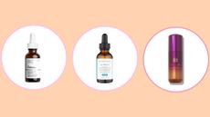 Collage of three of the best vitamin C serums featured in this guide from The Ordinary, SkinCeuticals, and Tatcha