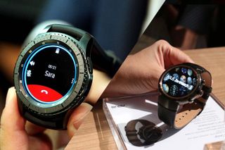 Samsung Gear S3 (left) and the Asus ZenWatch 3 (right).