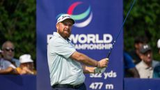 Shane Lowry hits a tee shot during round one of the 2025 DP World India Championship