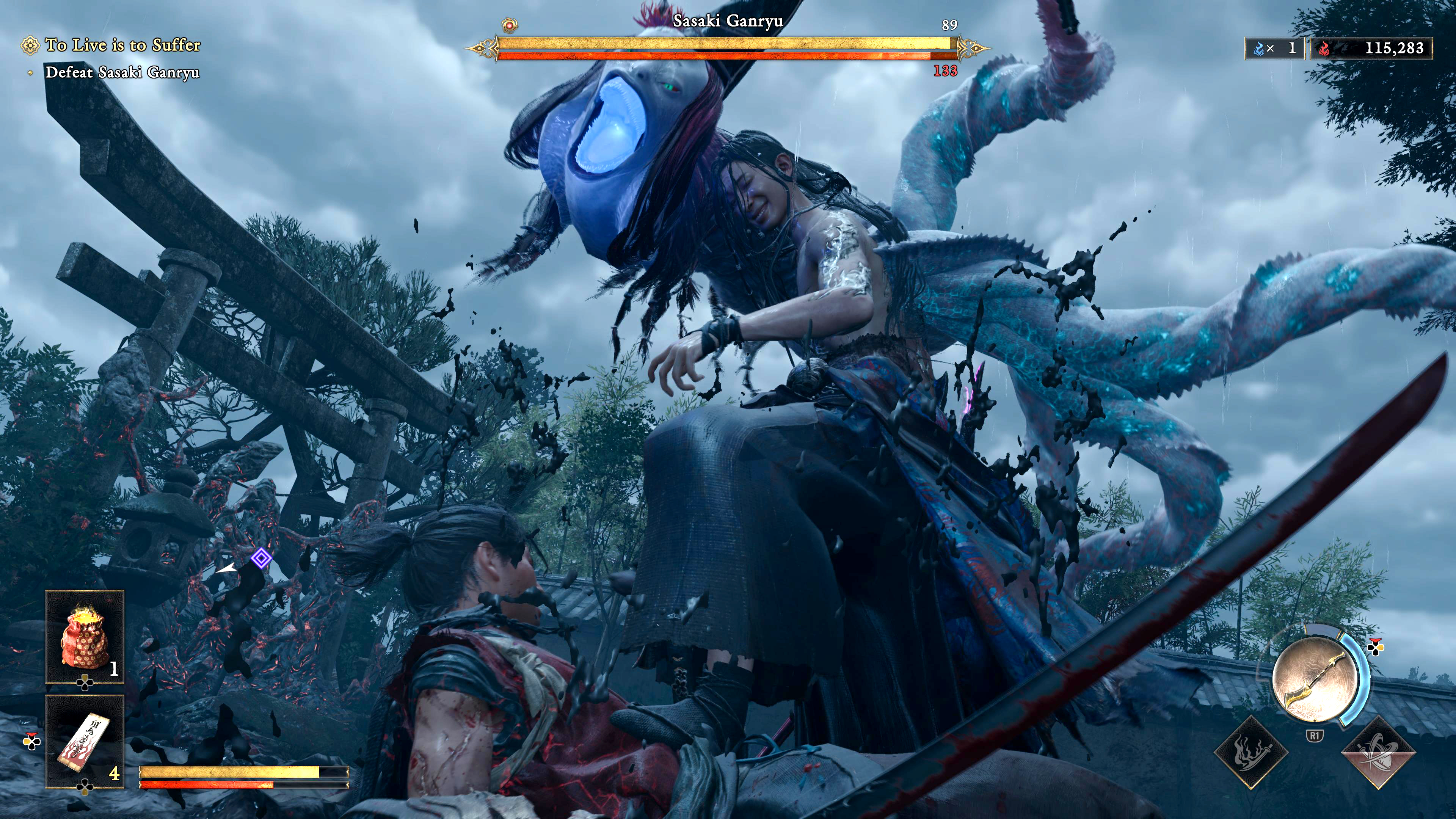screens from a fantasy samurai game