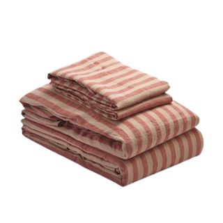 striped red bedding set