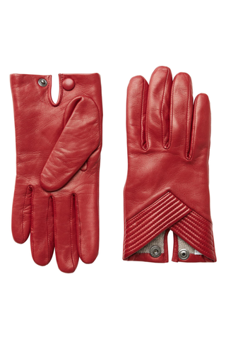 Bruno Magli red leather gloves