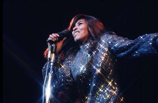 Tina Turner performs during a concert at Madison Square Garden on November 28, 1969 in New York City, New York