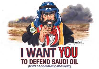 Political Cartoon U.S. Uncle Sam Saudi Supports Oil