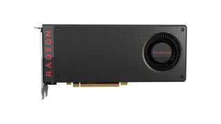 AMD Radeon RX 570 8gb mot en hvit bakgrunn