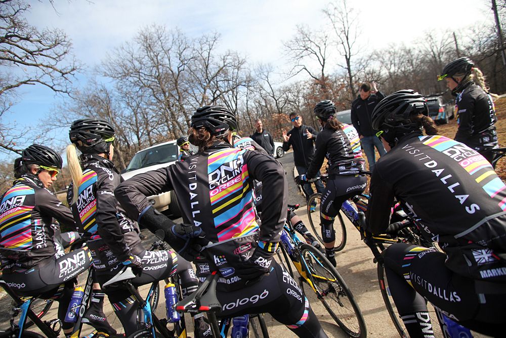 Visit Dallas DNA Pro Cycling stop for a drink on a training ride