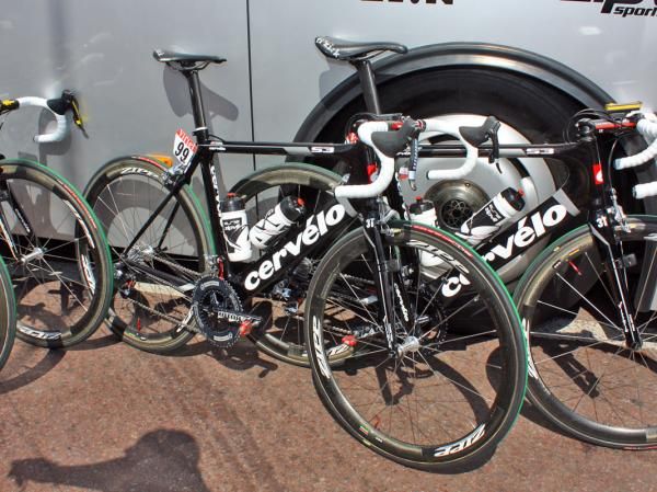 Cerv&eacute;lo TestTeam riders (aside from Carlos Sastre but including stage winner Thor Hushovd) all opted for their standard S3 aero bikes and carbon wheels.