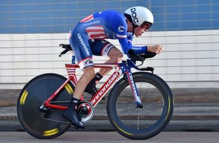 Andrew Talansky (Cannondale-Garmin) debuts his US national champs jersey