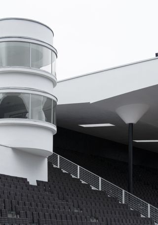 Helsinki Olympic stadium shot by Janne Tuunanen showing modernist tower