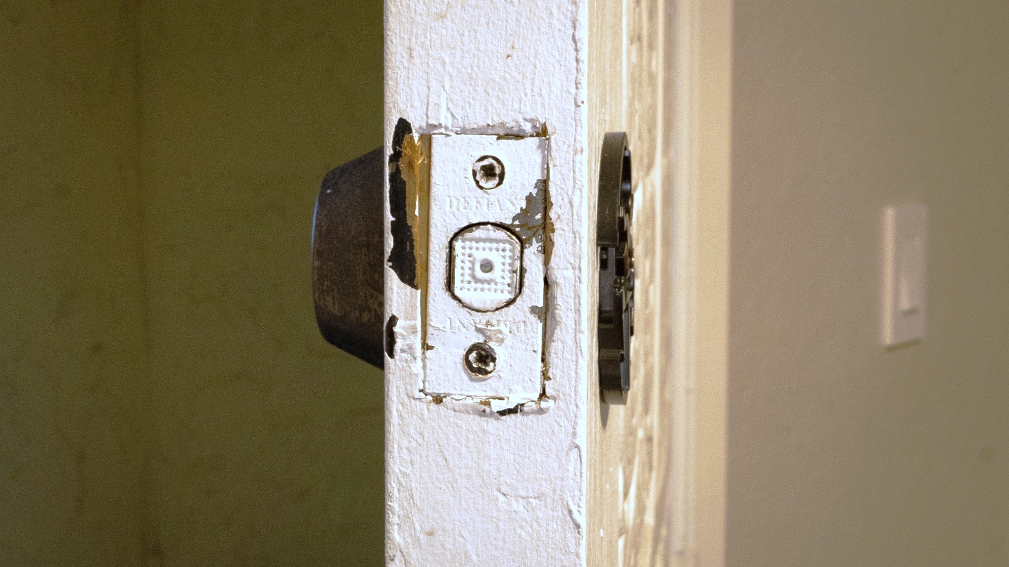 Original lock before installation of smart lock