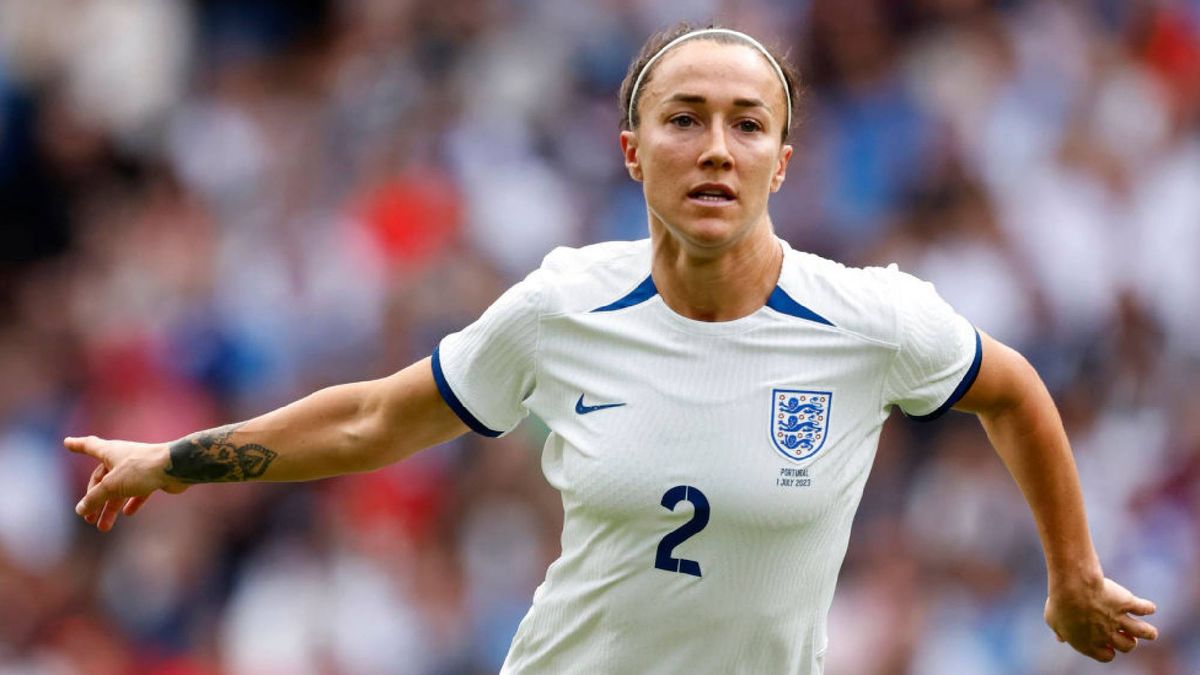 Lucy Bronze of England in action during the Women&#039;s Internarional Friendly match between England and Portugal