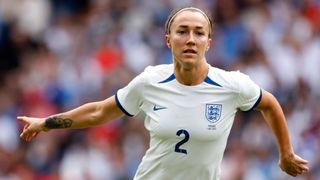 Lucy Bronze of England in action during the Women's Internarional Friendly match between England and Portugal