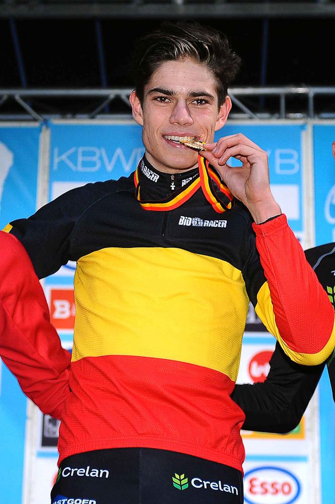 A taste of gold for Wout van Aert.