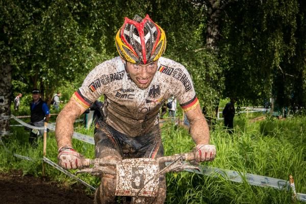 Moritz Milatz (Germany) fights for the win on the last lap