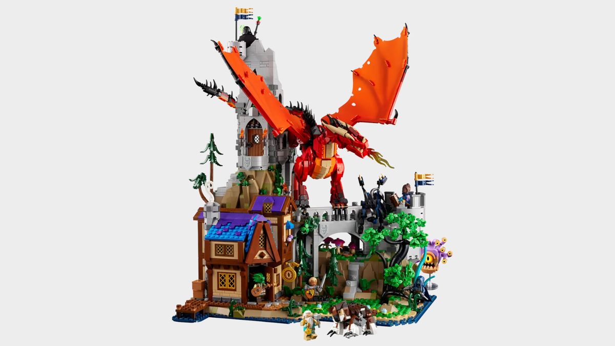 Full Lego D&amp;D set on a plain background