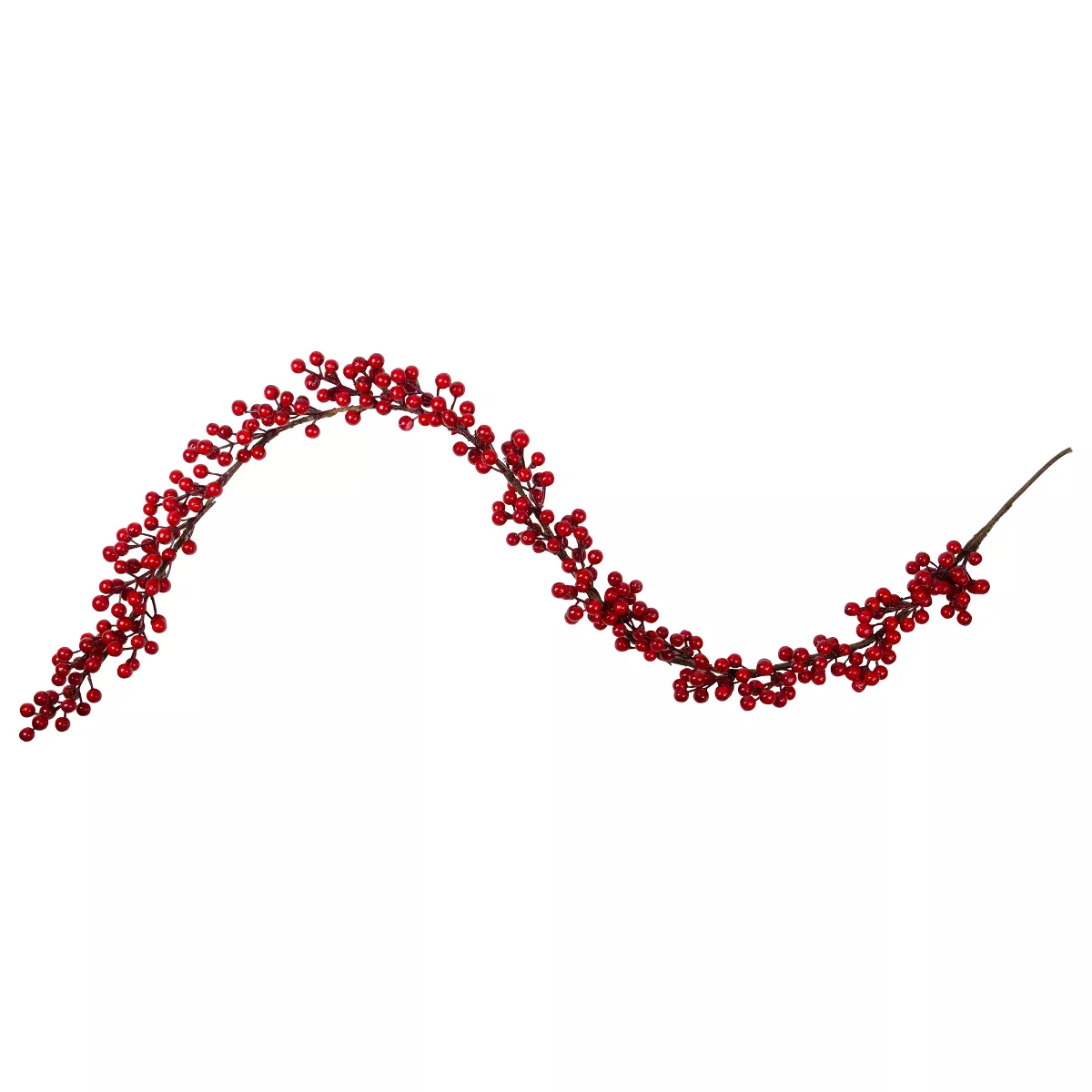 Northlight Red Berries Artificial Twig Christmas Garland - 5&#039; X 3.5&amp;quot; - Unlit