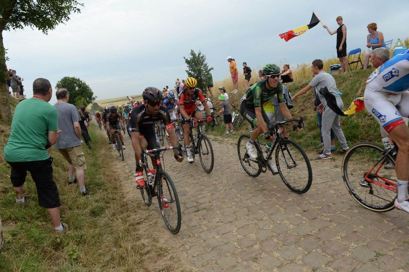 Pierre Rolland (Europcar) struggled on the pave