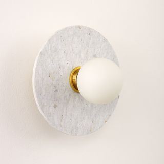 "arc" Wall Light - Matte Plastic | Spark & Bell - Alba White / Old English Brass - Spark & Bell