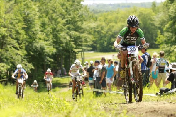 Mary off to a good start... before her crash on the rocky drop (photo credit Gary Green).