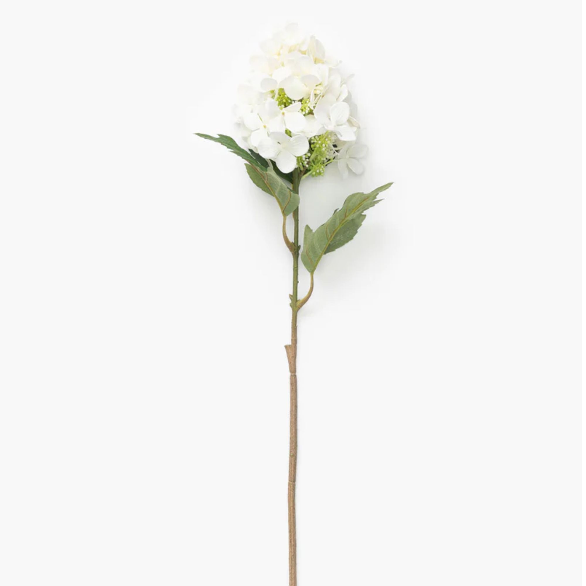 White faux hydrangea stem
