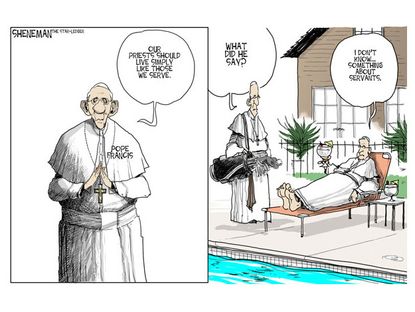Editorial cartoon Pope Francis religion