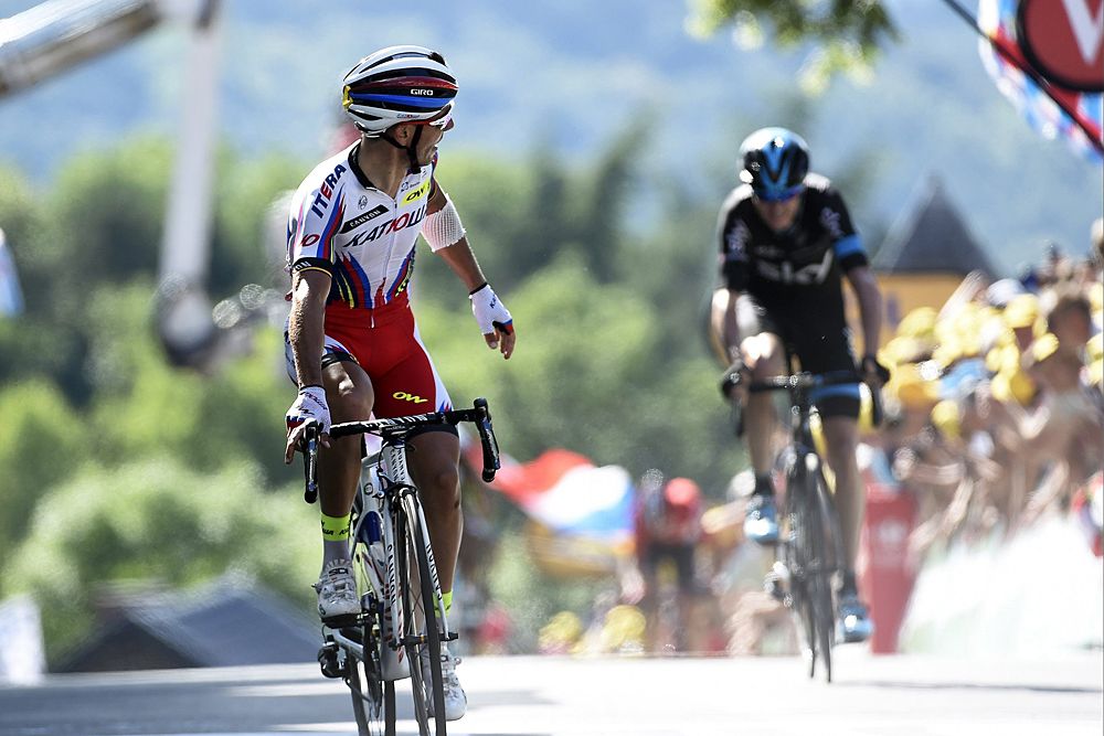 Joaquim Rodriguez shows he still has it on the Mur de Huy