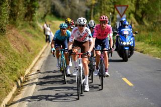 ARRATE EIBAR SPAIN APRIL 10 Ben Oconnor of Australia and Ag2R Citroen Team Hugh Carthy of United Kingdom and Team EF Education Nippo during the 60th ItzuliaVuelta Ciclista Pais Vasco 2021 Stage 6 a 1119km stage from Ondarroa to Arrate Eibar 535m itzulia Breakaway ehitzulia on April 10 2021 in Arrate Eibar Spain Photo by David RamosGetty Images