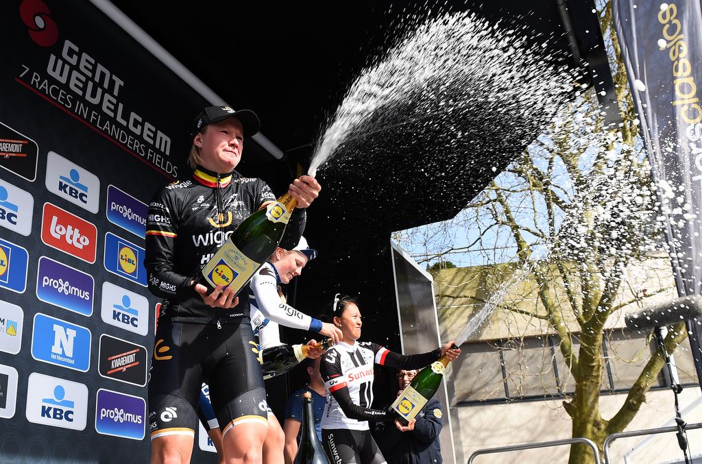 Champagne time on the podium