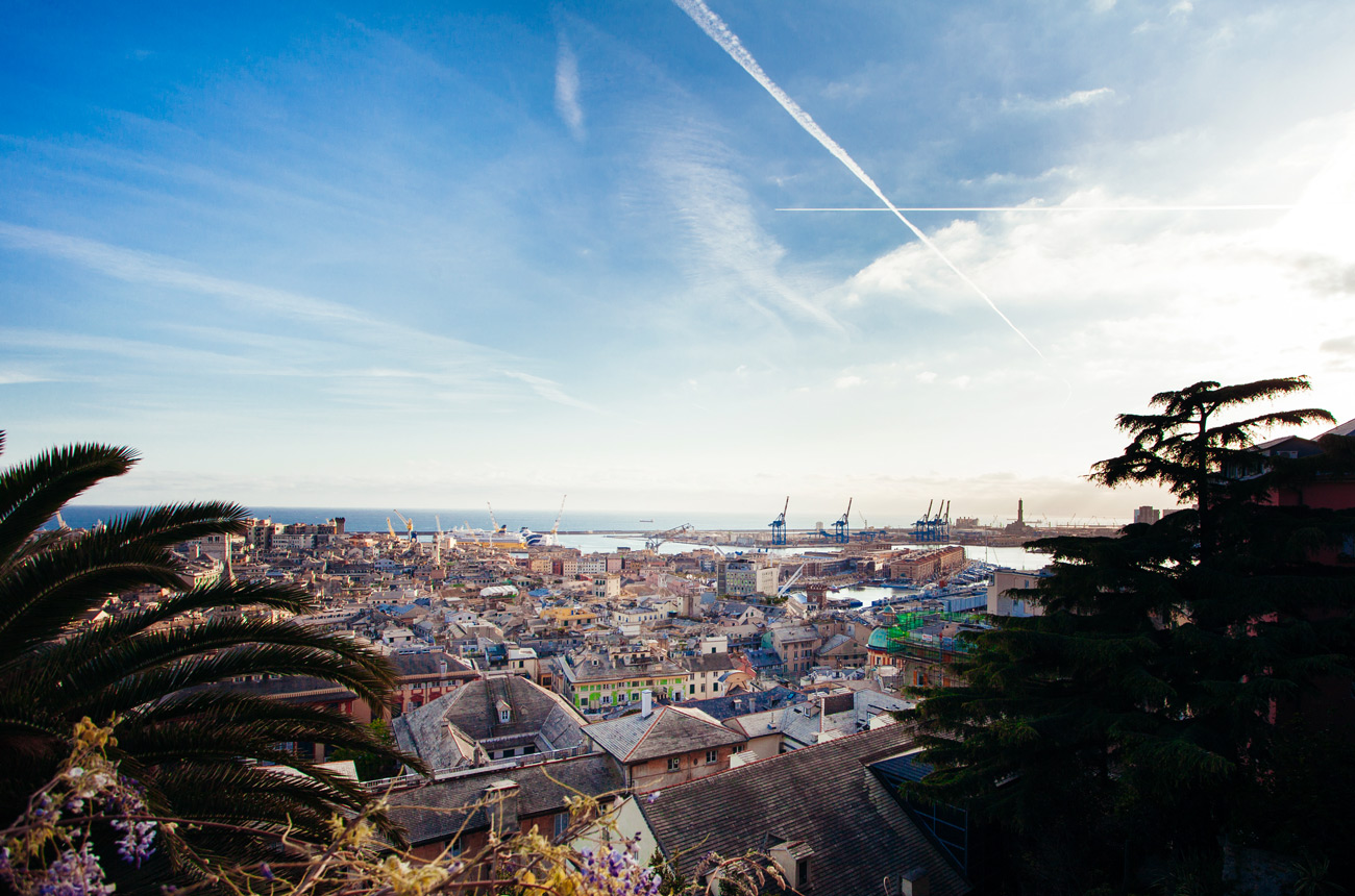 View from Spianata Castelletto in Genoa