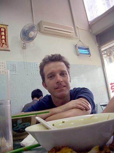 David Sommerville looking the worse for wear but still smiling in Macau.