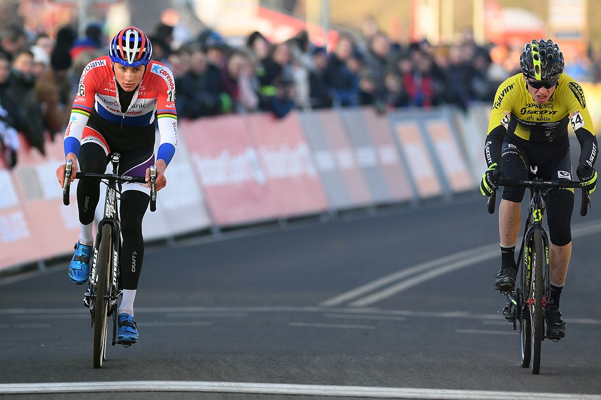 Mathieu van der Poel finished a distant 24th in Hoogerheide