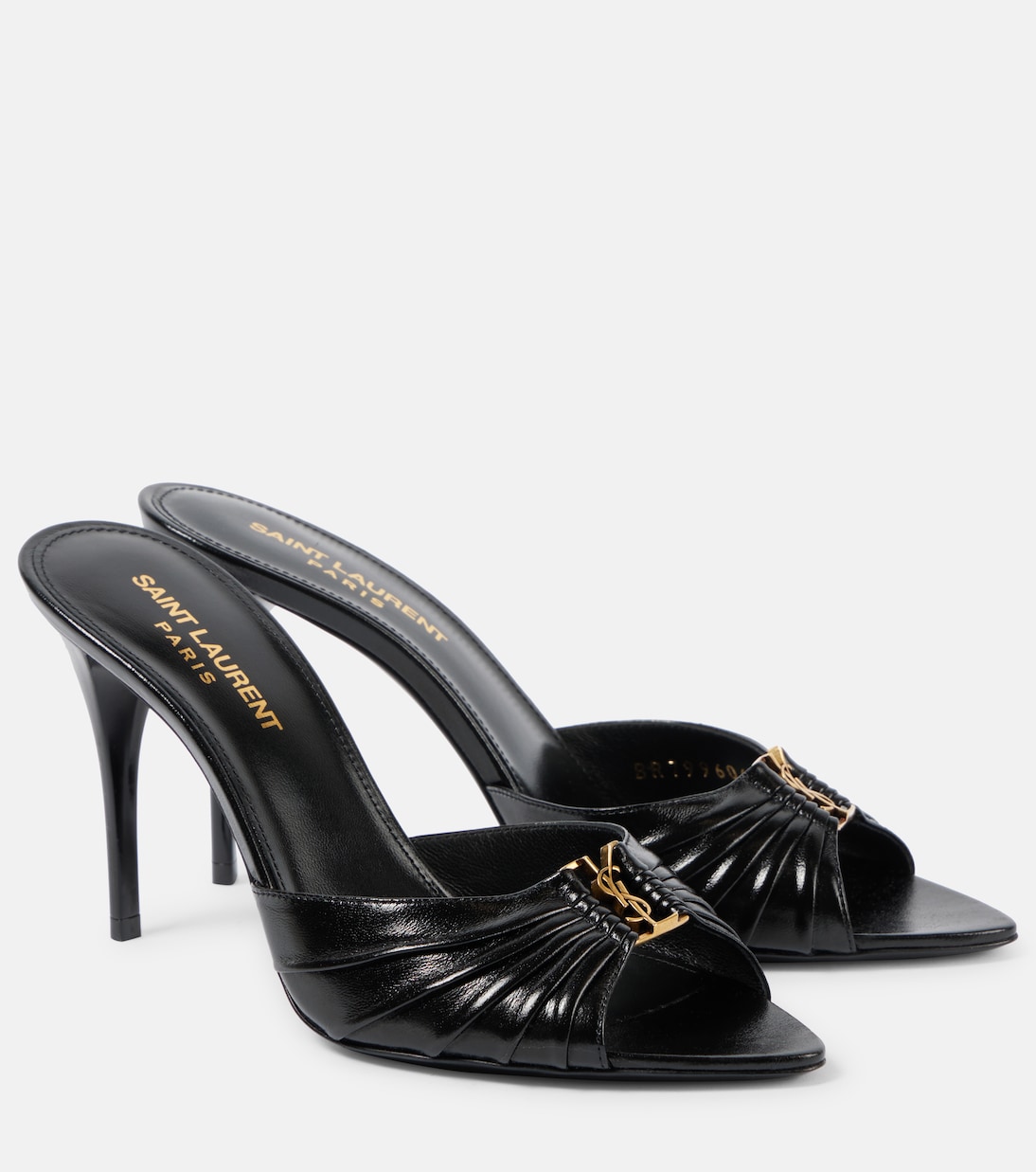 Babylone 90 Leather Mules in Black - Saint Laurent