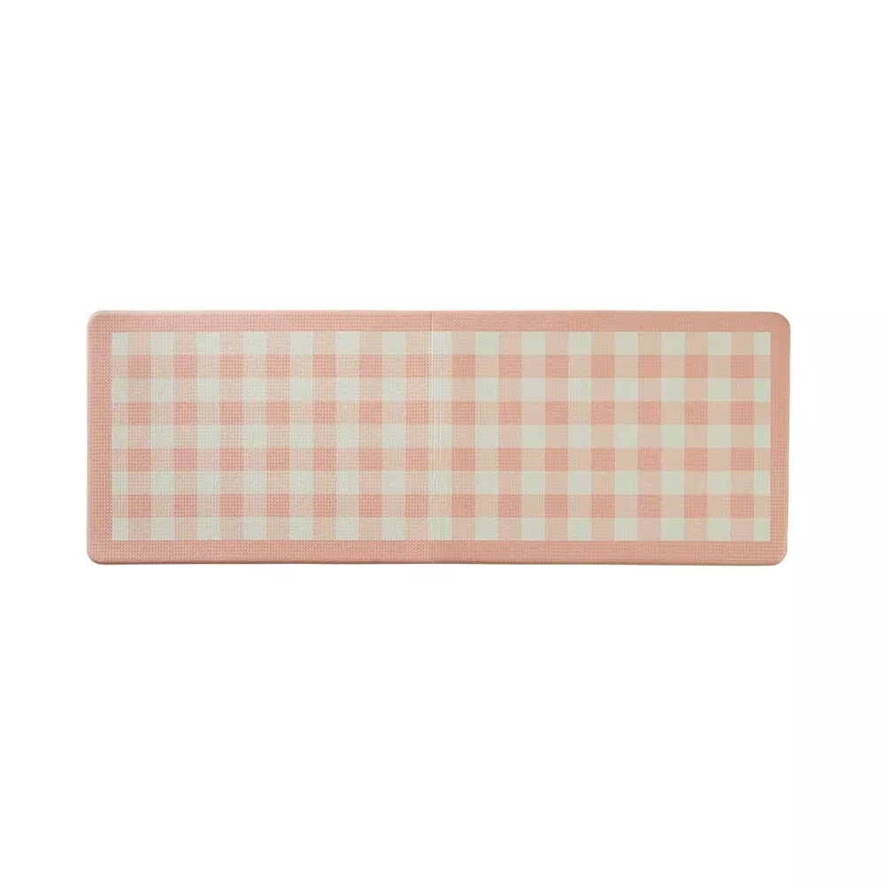 Target, The Lakeside Collection Pink Buffalo Plaid Kitchen Comfort Runner