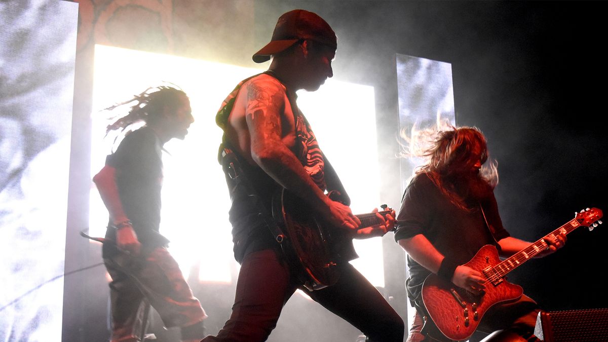 [L-R] Randy Blythe, Willie Adler and Mark Morton of Lamb of God