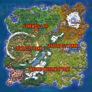 Fortnite Dill Bit Display Cases locations shown on the map