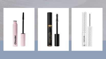 Collage of three of the best natural-looking mascara buys featured in this guide from Glossier, Max Factor and IT Cosmetics