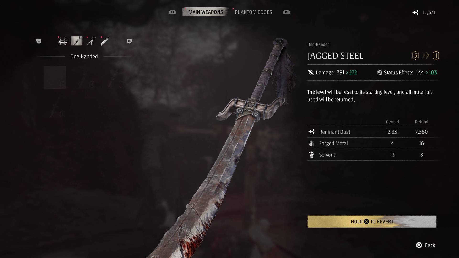 Phantom Blade Zero reverting levels on Jagged Steel sword