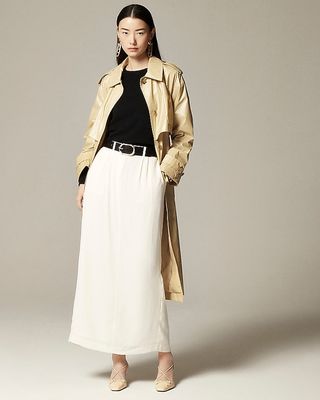 Trouser Maxi Skirt in Viscose Crepe