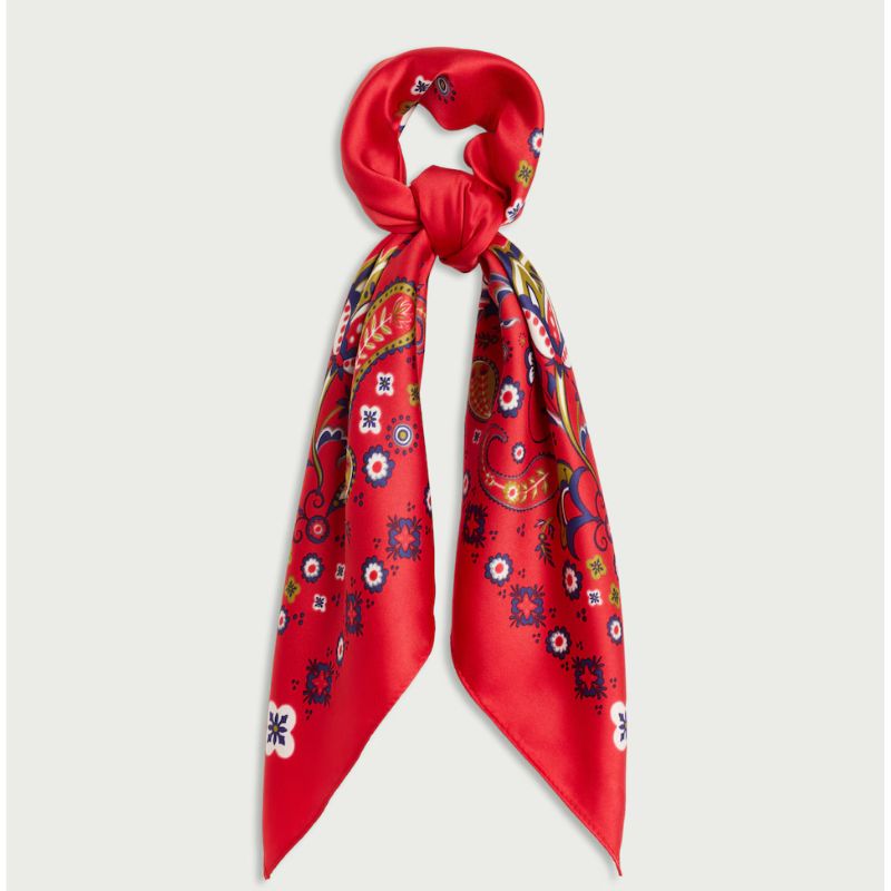 F&amp;amp;F , Satin Paisley Floral Print Scarf in Red