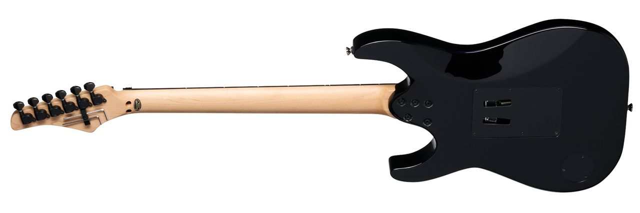 The Kramer Volante is offered with the choice of a AAAA quilted maple veneer or plain top, but features a newly engineered neck joint, Gibson USA-designed pickups, an elliptical C profile neck and Floyd Rose vibrato as standard.