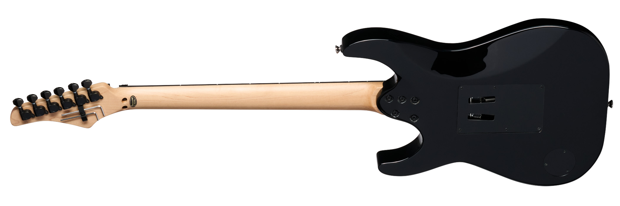 The Kramer Volante is offered with the choice of a AAAA quilted maple veneer or plain top, but features a newly engineered neck joint, Gibson USA-designed pickups, an elliptical C profile neck and Floyd Rose vibrato as standard.