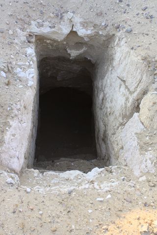 A look at one of the deep shafts at Abusir el-Malek.