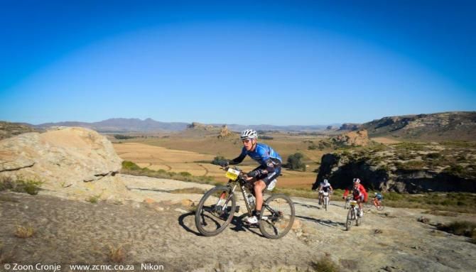 Gawie Combrinck on his way to winning the kind of the mountains classification