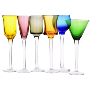 Duka Colored Cordial Glasses With Stem | Scandinavian Design | Set of 6