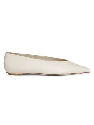 Stuart Weitzman, Lina Lacado Couro Pontudo Flats