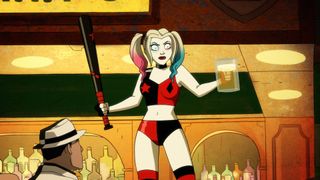 TV tonight Harley Quinn Harley holding a baseball bat and beer