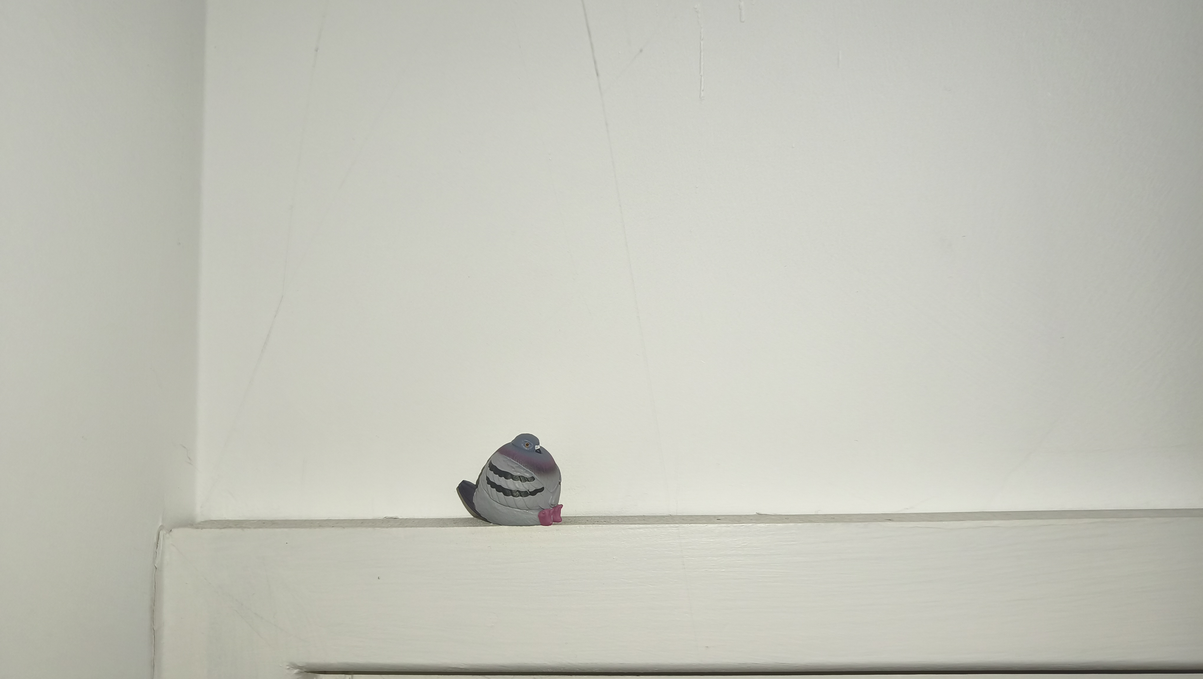 Photos taken on the Xiaomi Redmi Note 15 Pro 5G: pigeon figure captured in low-light indoors
