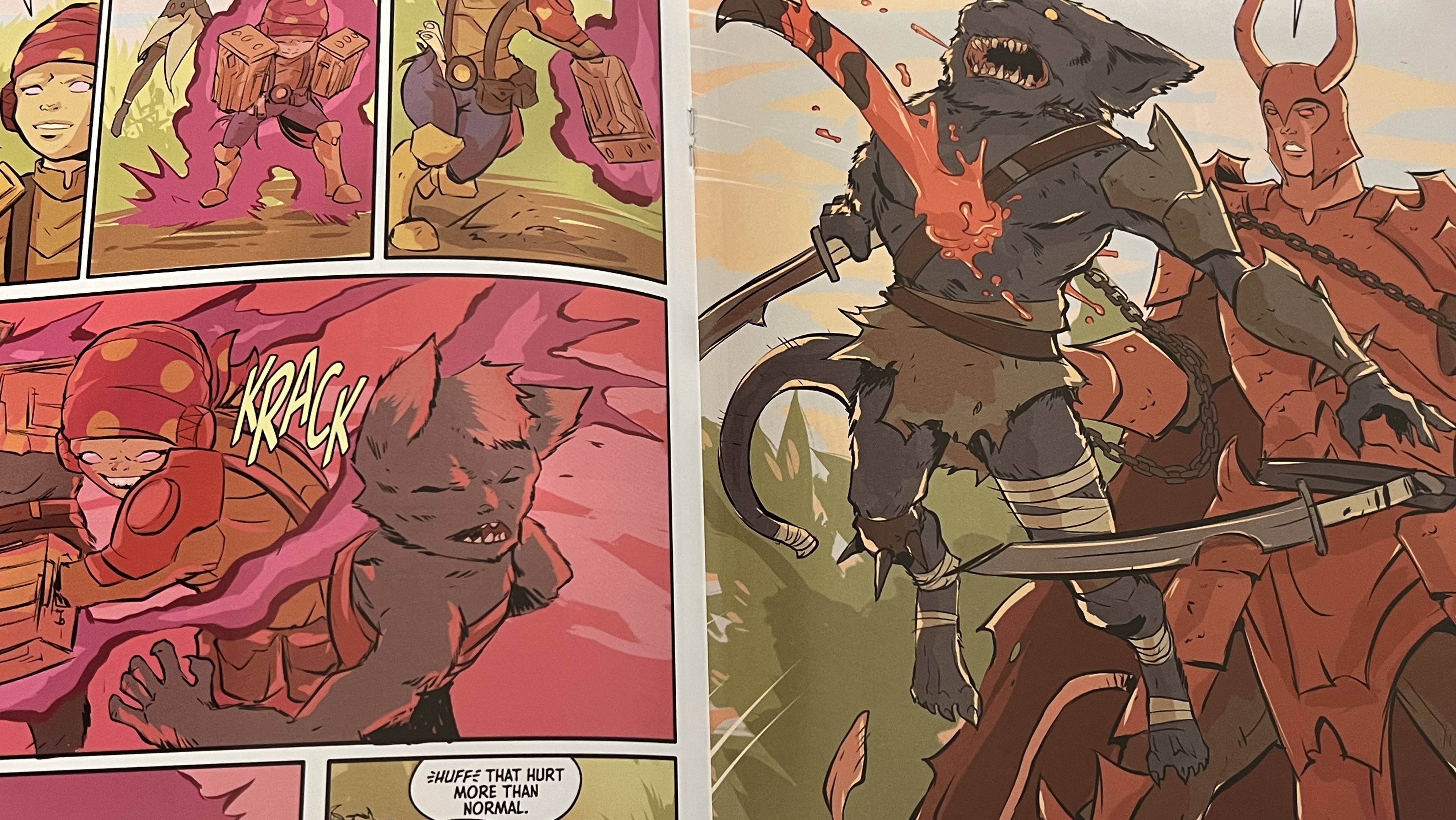 panels from the Gloomhaven Jaws of the Lion comic book